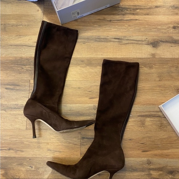 Jimmy Choo Coffee / Brown Suede Iris Boots - Picture 3 of 4
